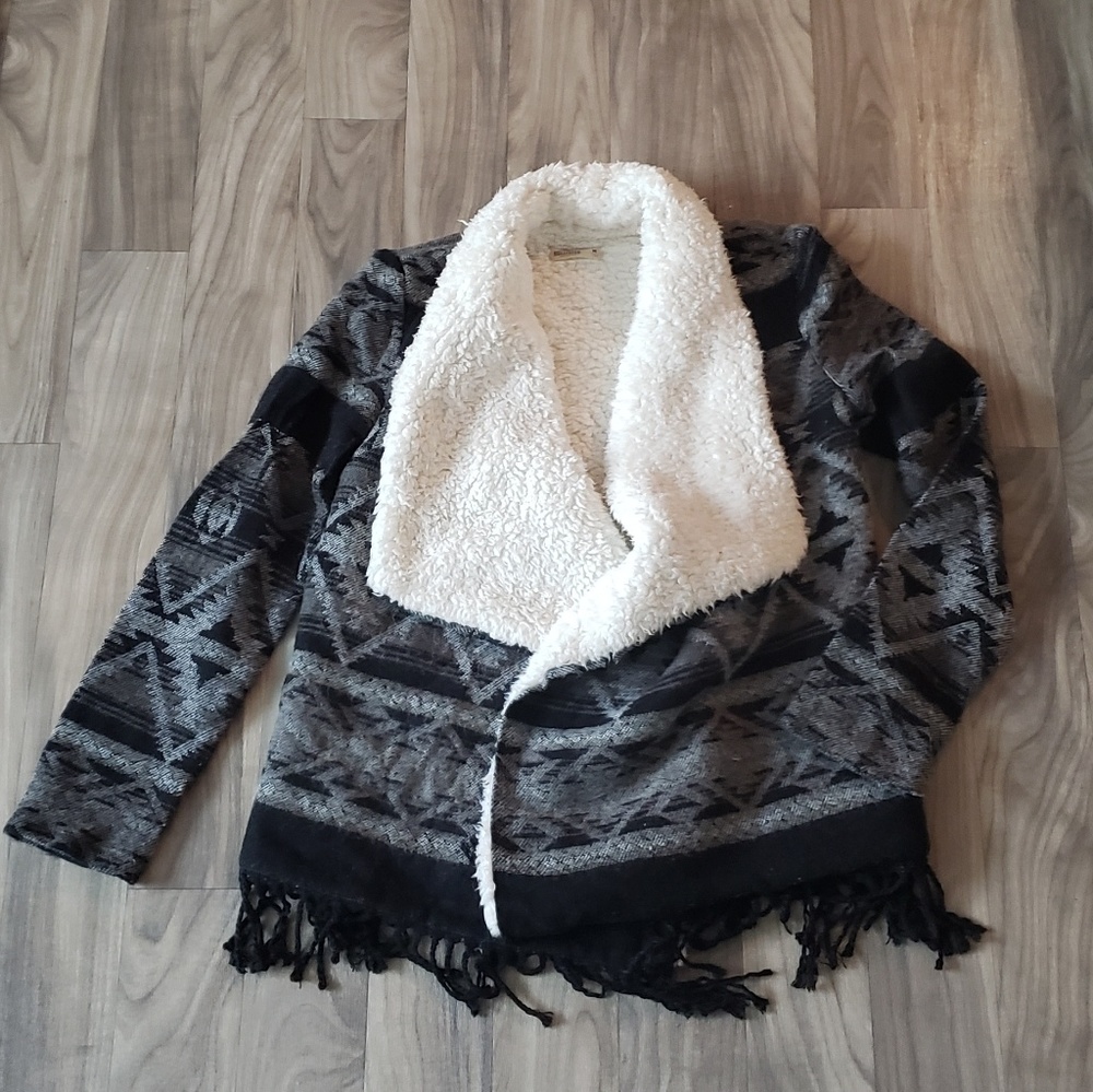 Hollister Aztec Print Sherpa Cardigan